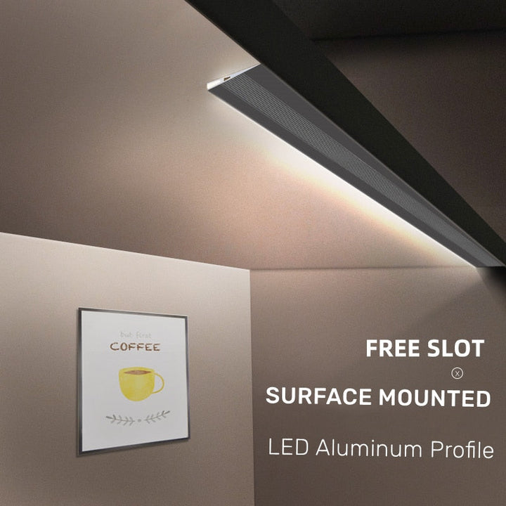 Usynlig overflate aluminium tynn lysplate | Luvikno