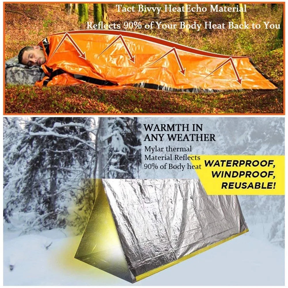 SurvivalShield Bivy – Vanntett Nødslukpose for Eventyrere Luvikno