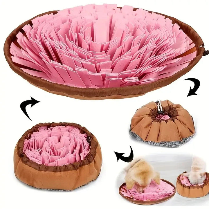 Luvikno | SchnuffelSpaß | Vaskbar Snuffle Mat for Hunder | Intelligens & Treningsleketøy | Kan foldes & Halvglidende