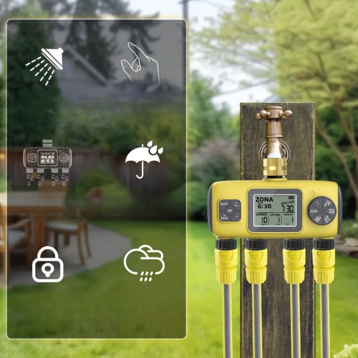 HydroVista - 4-sone digitalt vannsysteem med LCD-skjerm og IPX7 vanntett smartventilsystem Luvikno