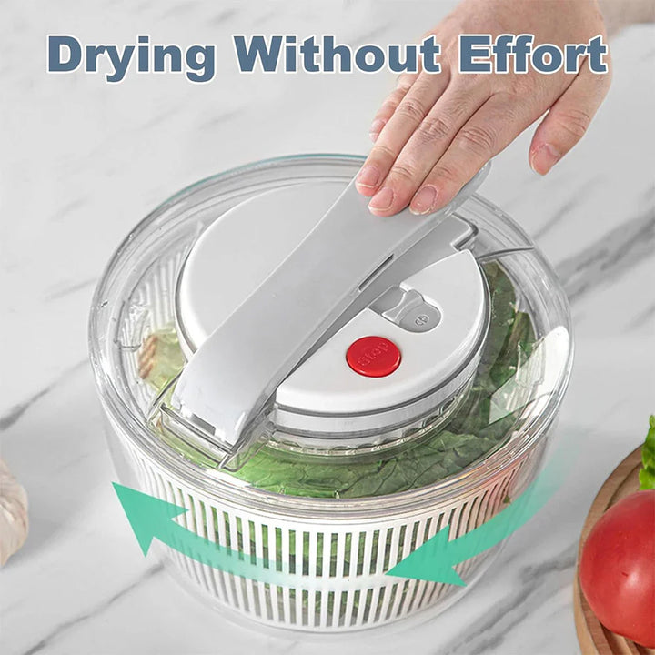 Luvikno | SpinFresh Salat Spinner 3L med Lokk | En-hånds Betjening & Skridsikker Bunn | Salatrense & Tørker for Grønnsaker & Frukt | BPA-Fri & Praktisk