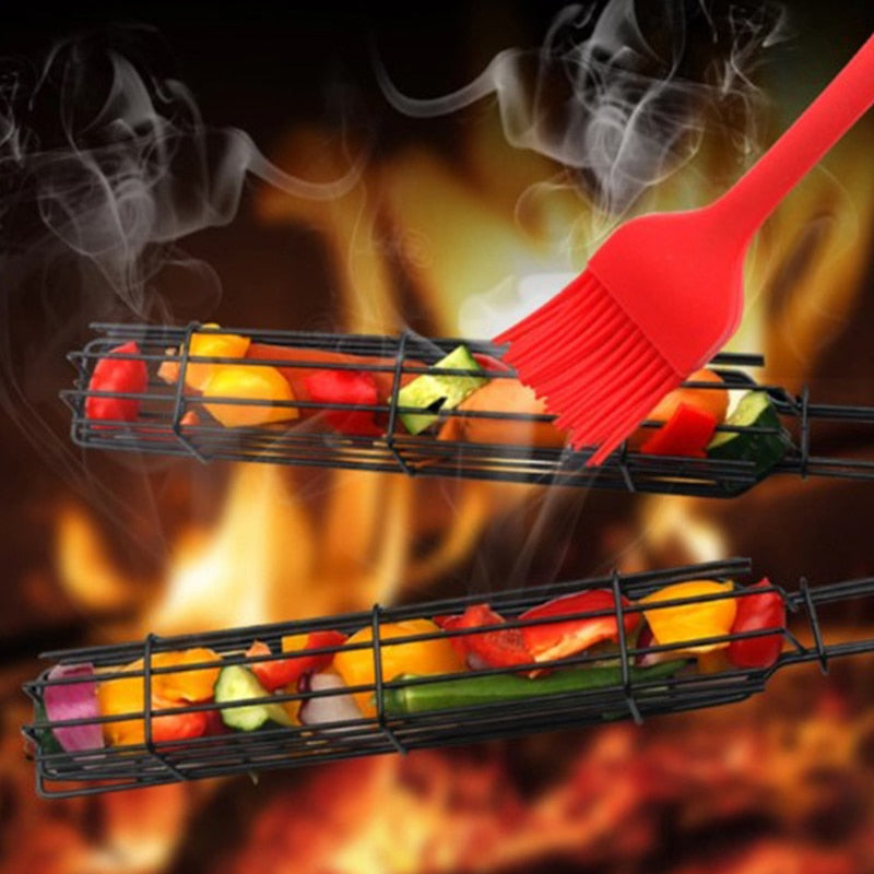 Bærbar Ikke-Klebende Grillkurv for Campingturer og Pikniker | Luvikno