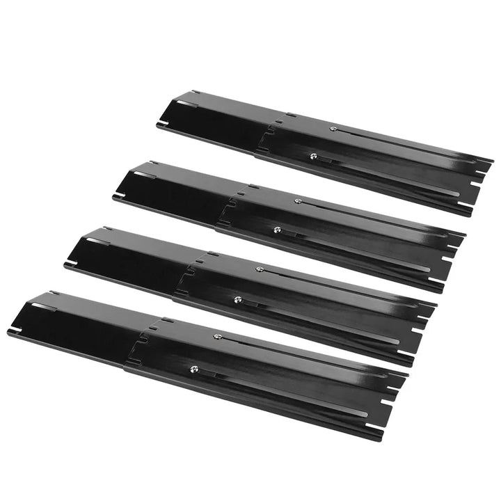 Luvikno | Grill skjold Justerbart varmebeskyttelse for gassgriller | Erstatnings termiske plater laget av emalje | 2/4 par sett | Universelt justerbart 30–56 cm