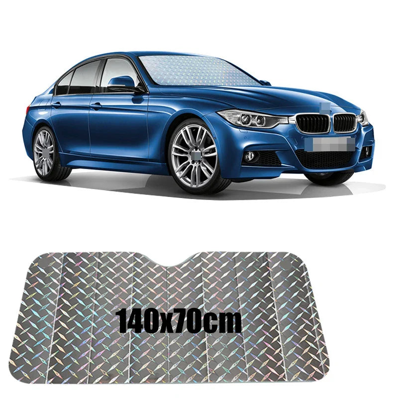 Luvikno | SOLVEX Auto Solskjerm | UV-beskyttelse & Varmebeskyttelse for Front- og Bakvinduer | Reflekterende Aluminiumfolie | Universelt Kompatibel
