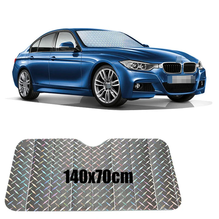 Luvikno | SOLVEX Auto Solskjerm | UV-beskyttelse & Varmebeskyttelse for Front- og Bakvinduer | Reflekterende Aluminiumfolie | Universelt Kompatibel