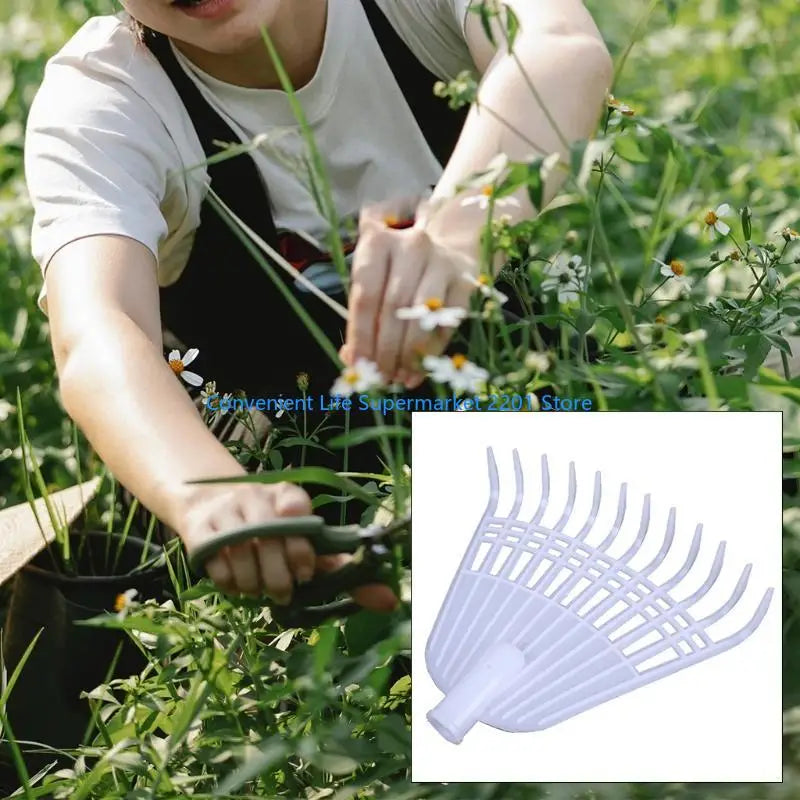 Luvikno | Rakeon Blad Rake med 12 Tenner | Plast | 38 × 32 cm | Uten Håndtak | Lett & Allsidig