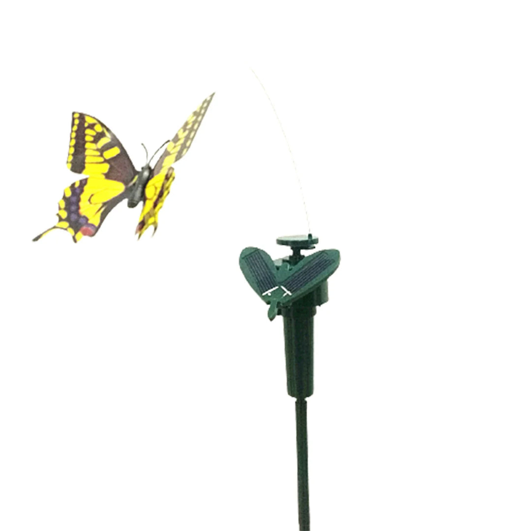 Luvikno | SOLAVIA Solsikke Hage Stake | Med roterende Sommerfugl eller Kolibri | Soldekor for Hage & Potteplanter | 20×20×10 cm