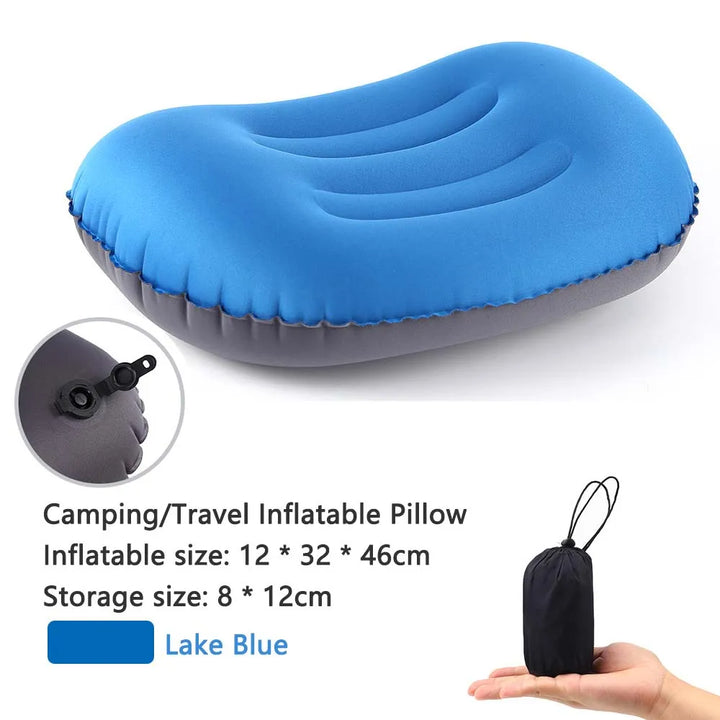 Luvikno | AirNest Oppblåsbar Utendørspute | Komprimerbar & Sammenleggbar | Nakke Støtte for Camping, Fotturer & Reise