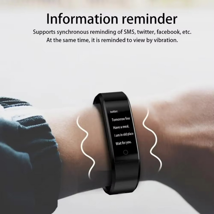 Vanntett fitness smartklokke med hjertefrekvens- og blodtrykksmåling for menn og kvinner Luvikno