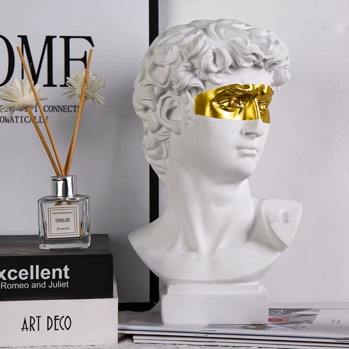 Moderne David Bust Skulptur - Abstrakt Harpiks Studie for Moderne Dekor Luvikno