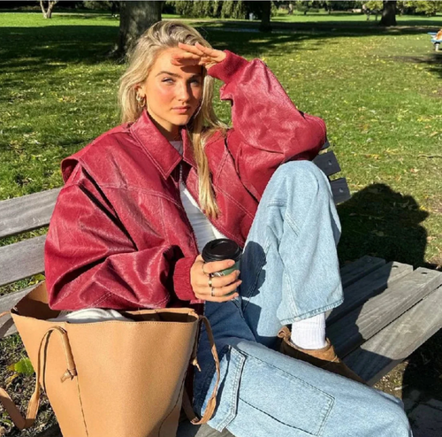 Luvik | Oversized rød jakke