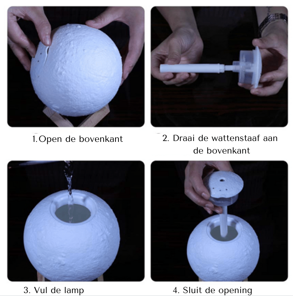 MoonBreeze Purifier - Månelampe og Luftfukter Luvikno