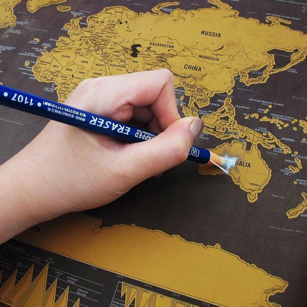 Scratch Off World Map (2 størrelser) | Luvikno