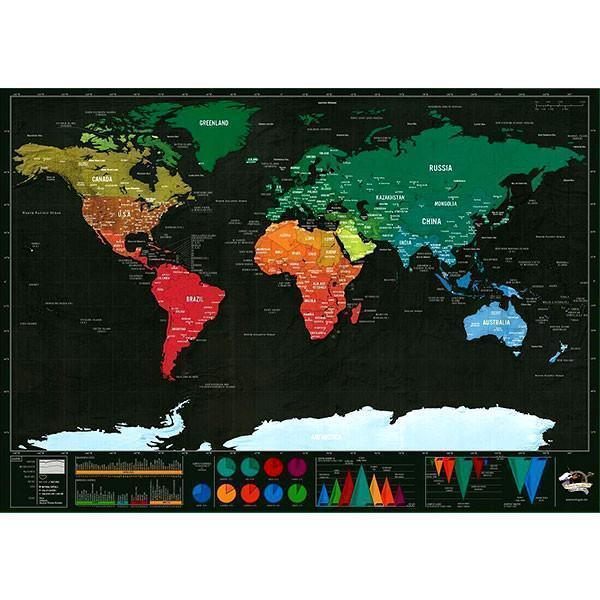 Scratch Off World Map (2 størrelser) | Luvikno