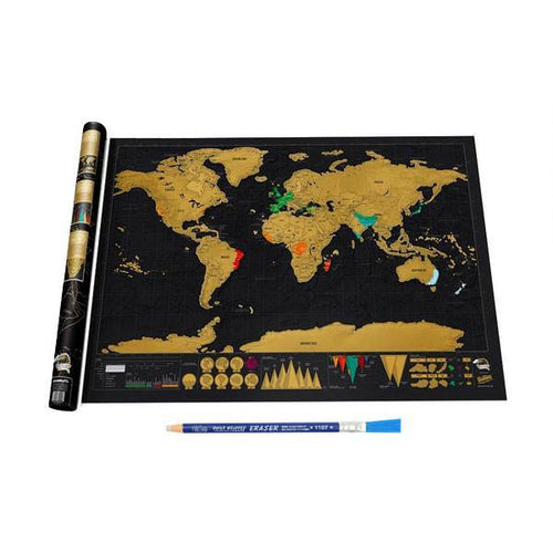 Scratch Off World Map (2 størrelser) | Luvikno