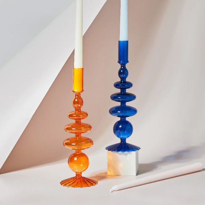 Moderne Glass Kandelaber-Orange | Luvikno