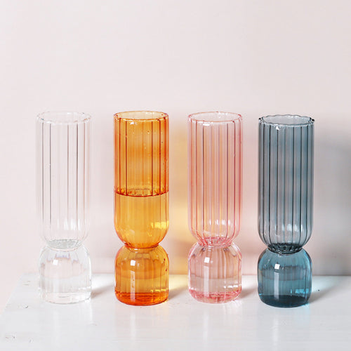 Scallop Cylinder Glass Vase | Luvikno