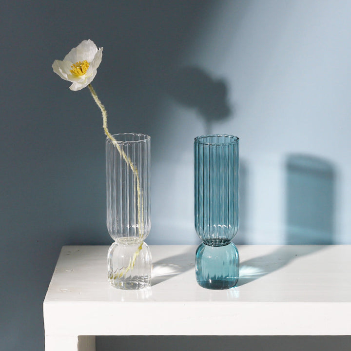 Scallop Cylinder Glass Vase | Luvikno