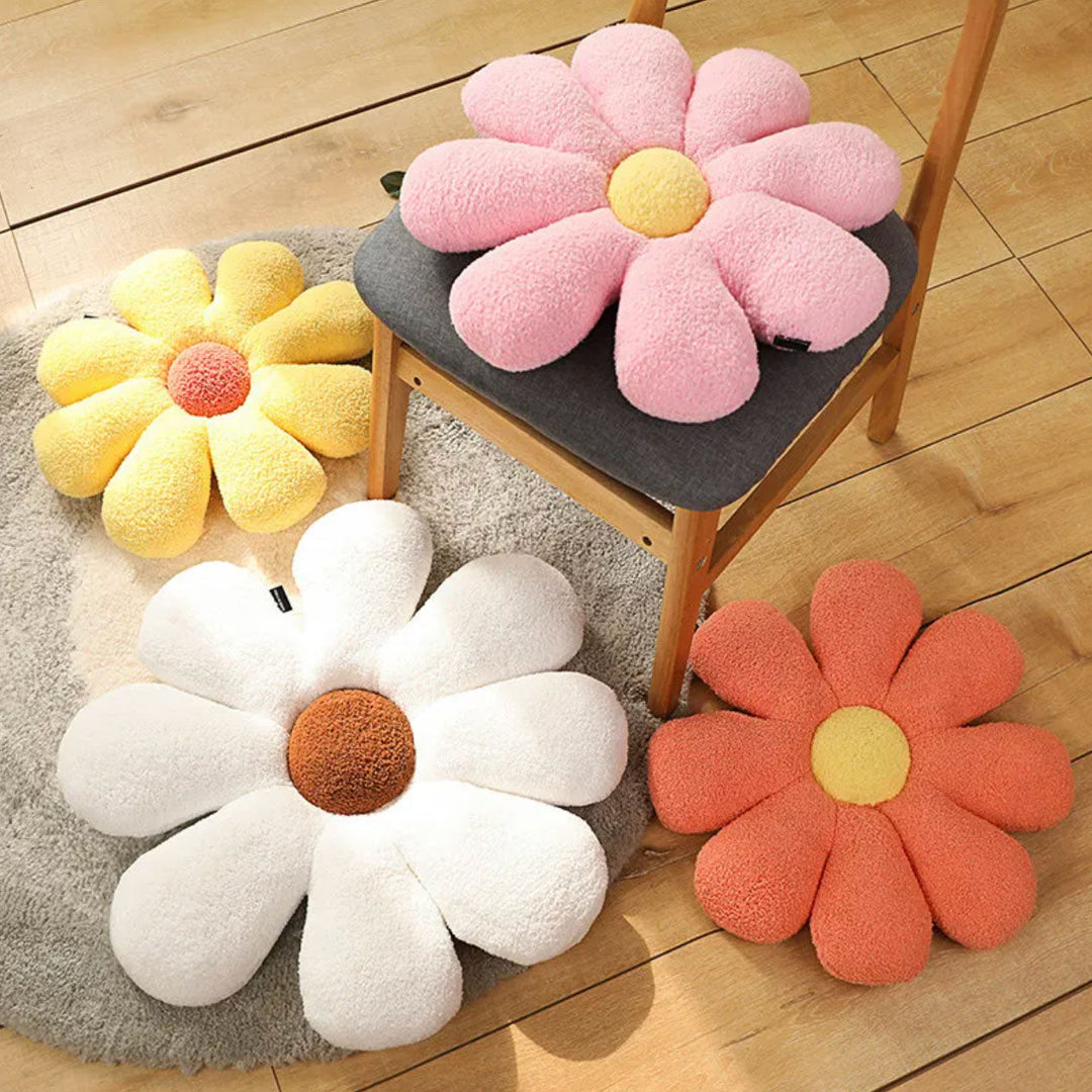 Boucle Plush Flower Cushion | Luvikno