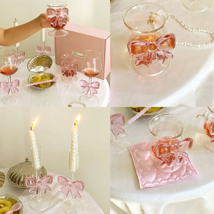 Glass Bow Candleholder | Luvikno