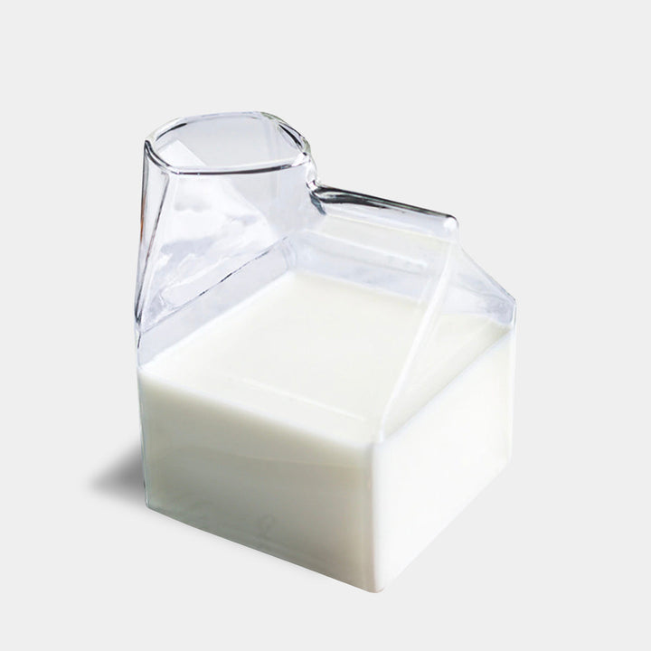 Glas Melkekartong Kanne – 350ml Moderne Borosilikatkanner | Luvikno