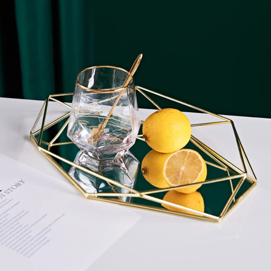 Polygon Glass Tray Luvikno