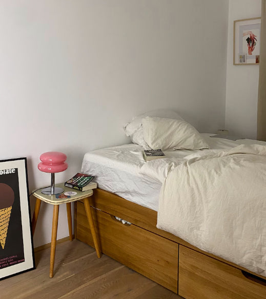 LueurRose – Retro Bordlampe med Dimmer LED og USB Luvikno