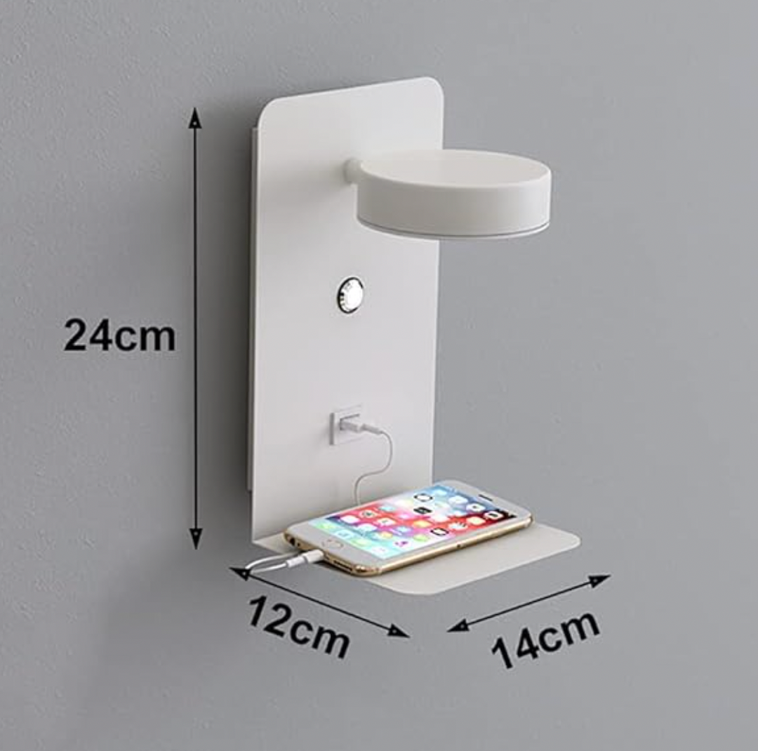Luvikno | Dimbar Multifunksjonell Led-Vegglampe Med Usb-Ladeport For Soverom