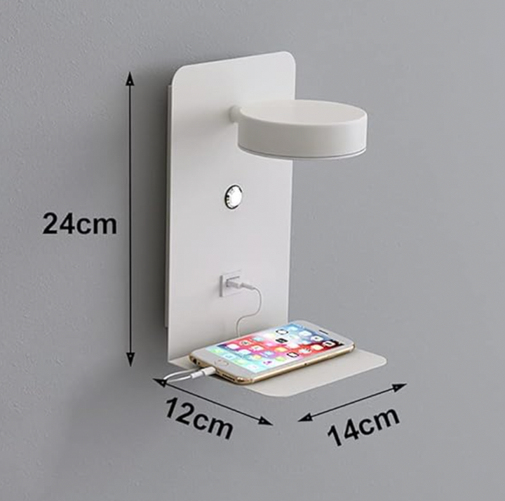 Luvikno | Dimbar Multifunksjonell Led-Vegglampe Med Usb-Ladeport For Soverom