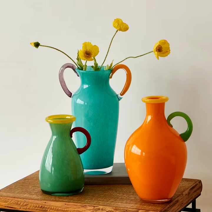 Vintage Blandet Glass Binaural Vase | Luvikno