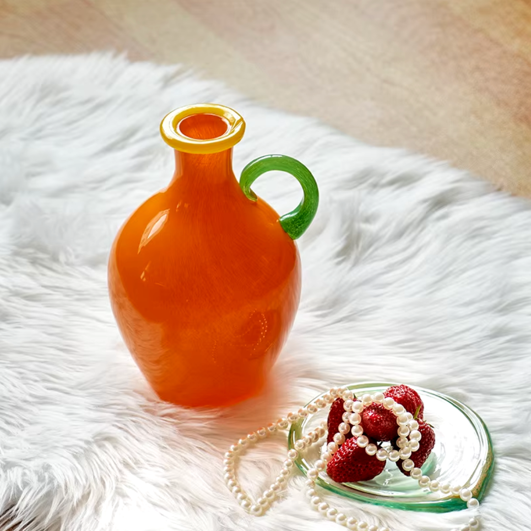 Vintage Blandet Glass Binaural Vase | Luvikno