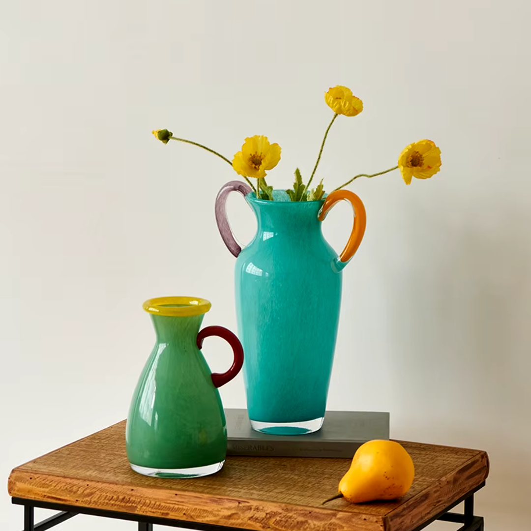 Vintage Blandet Glass Binaural Vase | Luvikno