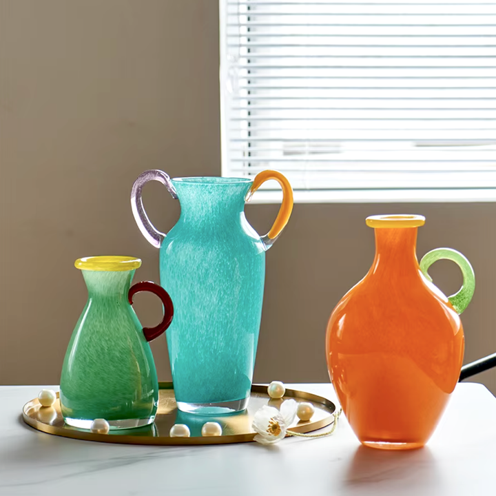 Vintage Blandet Glass Binaural Vase | Luvikno