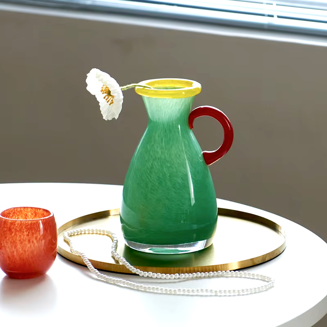 Vintage Blandet Glass Binaural Vase | Luvikno