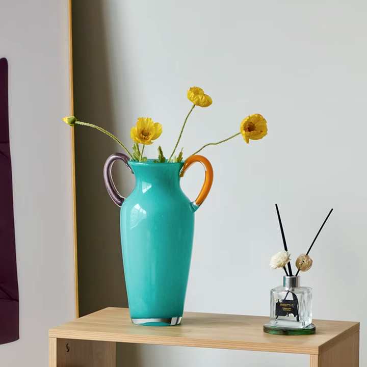 Vintage Blandet Glass Binaural Vase | Luvikno