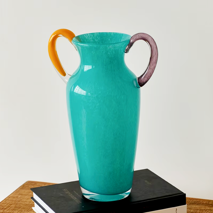 Vintage Blandet Glass Binaural Vase | Luvikno