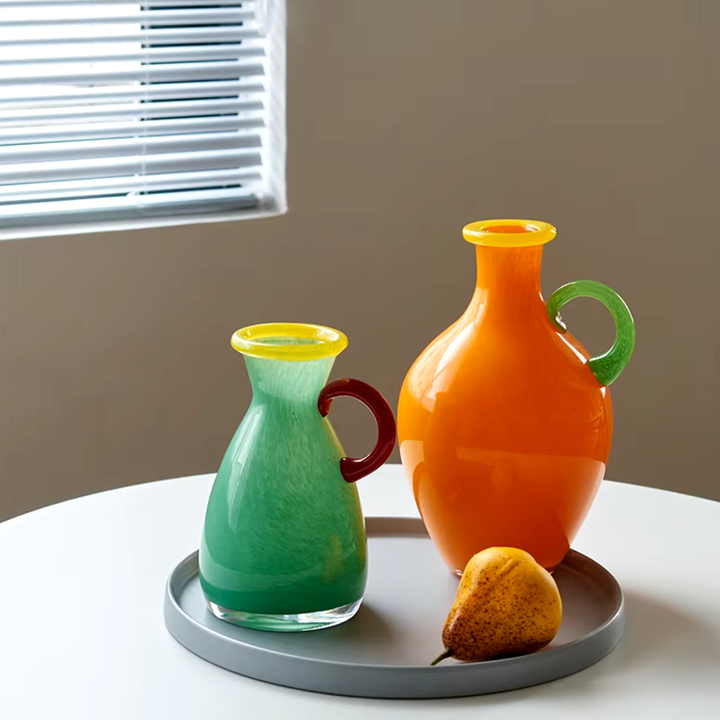Vintage Blandet Glass Binaural Vase | Luvikno