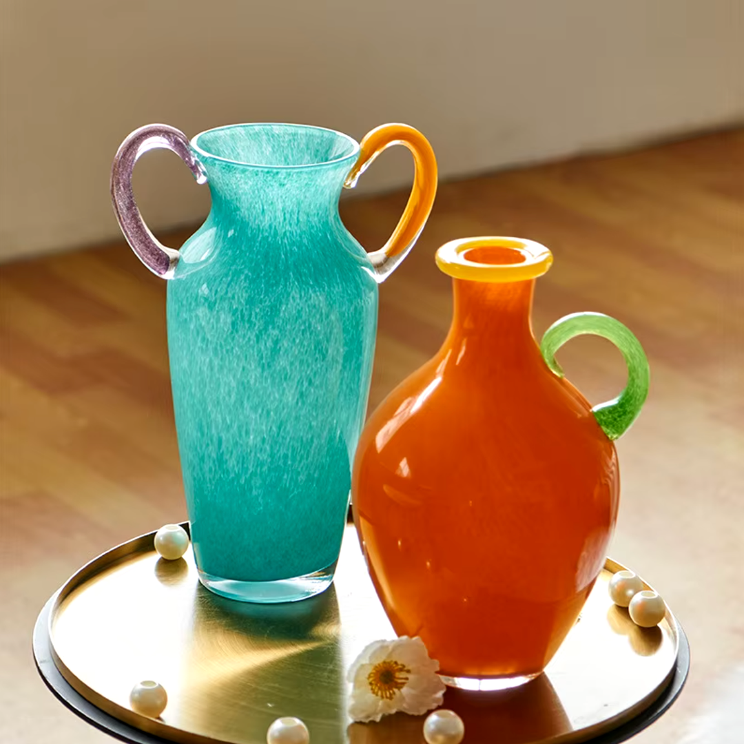 Vintage Blandet Glass Binaural Vase | Luvikno