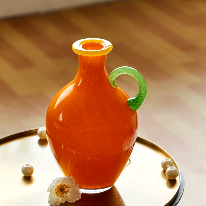 Vintage Blandet Glass Binaural Vase | Luvikno