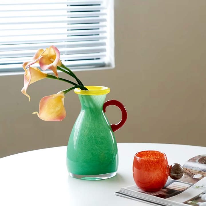 Vintage Blandet Glass Binaural Vase | Luvikno