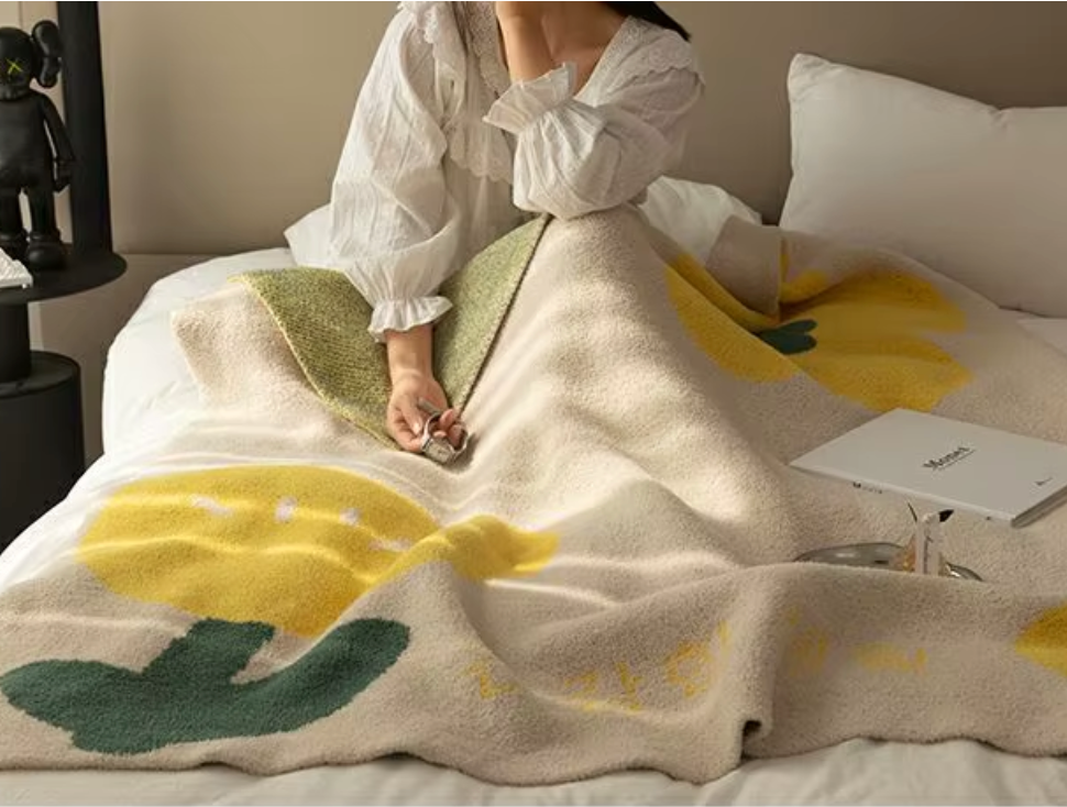 Floral Sofa Blanket – Nordic Fleece Throw | Luvikno