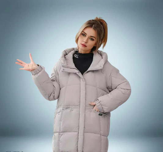 Luvik | Trendikäs talvitakki harmaana