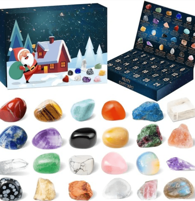 Luvikno | Adventskalender med 24 ekte edelstener for unge utforskere