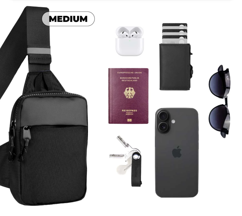 UrbanGuard Sling Bag | Kompakt, Sikker, Vanntett | Luvikno