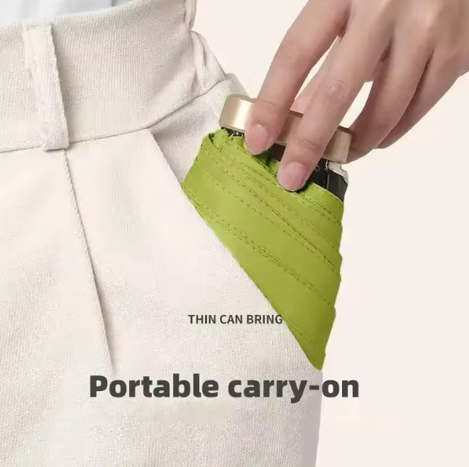 Mini Pocket Paraply UV Beskyttelse Kompakt | Luvikno