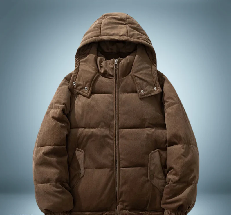 Luvik | Brun dunparkas med hette