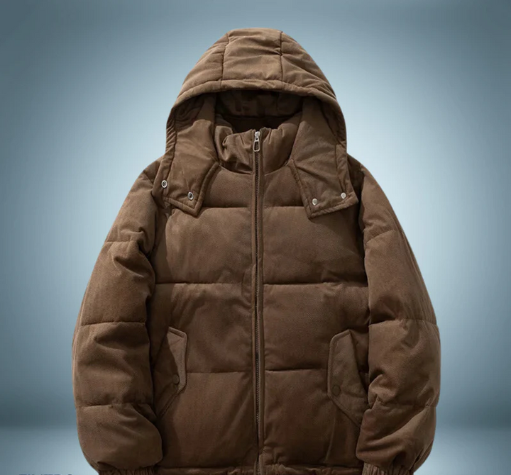 Luvik | Brun dunparkas med hette