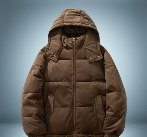 Luvik | Brun dunparkas med hette