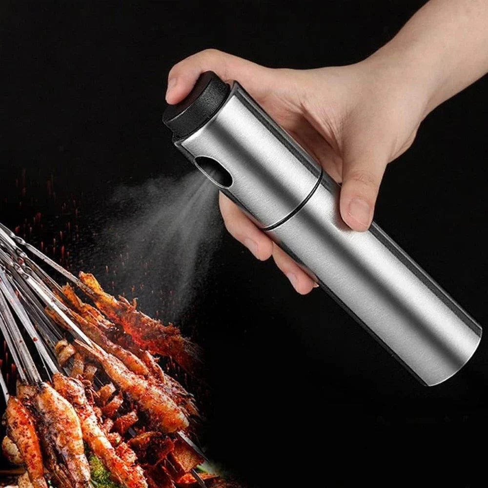 Luvikno | Oljesprayer CULINARA FineMist | 100 ml Rustfritt Stål Sprayflaske | For Olje, Eddik & BBQ | Påfyllbar & Fin Dosering