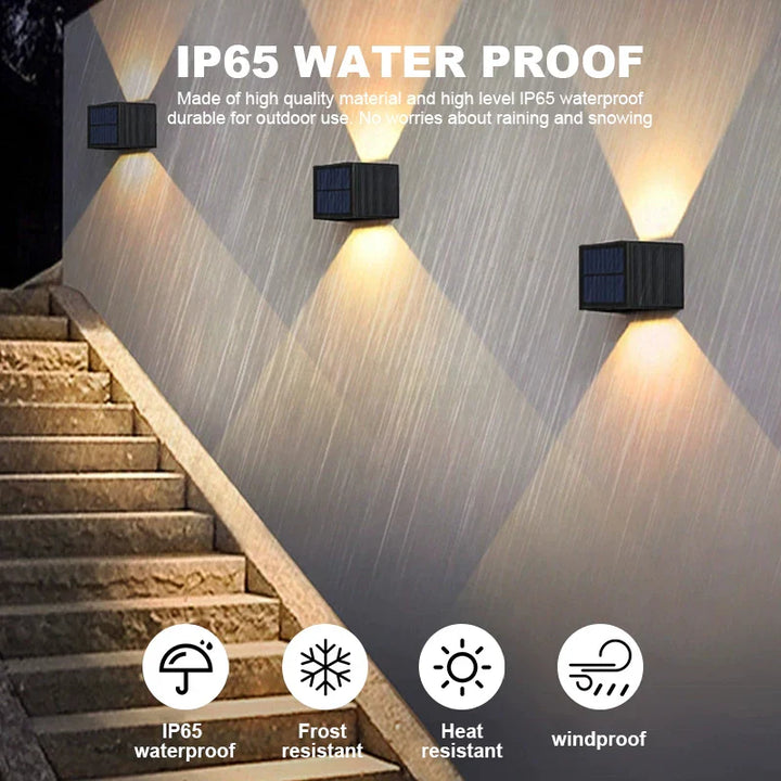 Luvikno | Solar Vegglampe SolaraBeam Flex | Varm Hvit | IP65 Vanntett | Justerbar Lystype